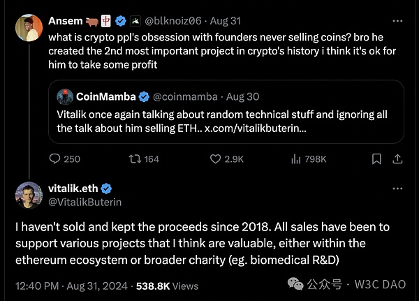 Ethereum大跌“元兇”？創(chuàng)始人V神持續(xù)賣出被質疑圖片